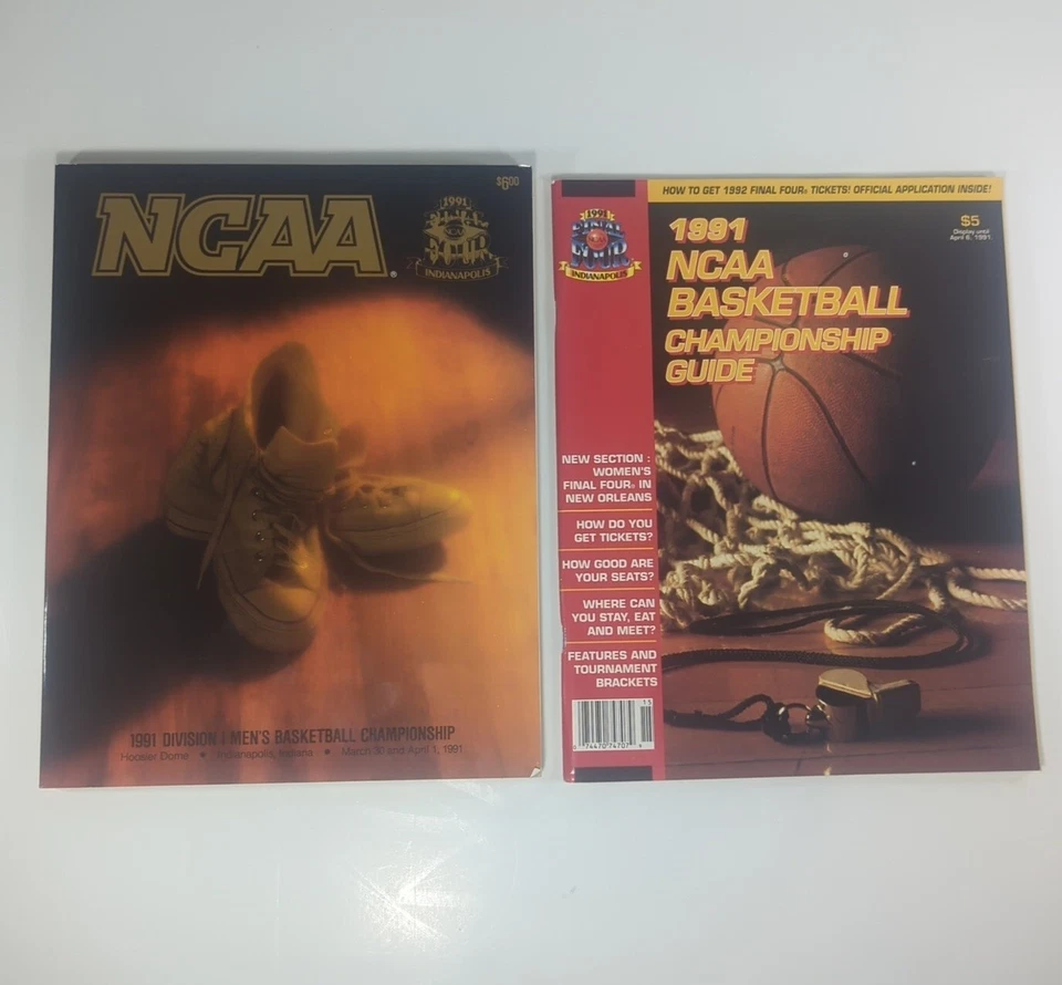 1991 NCAA Final 4 Basketball Program & Championship Guide UNLV UNC Kansas Duke - Image 1 of 4