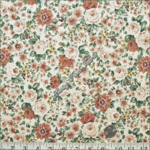 RARE MARCUS BROTHERS VICTORIAN MIXED FLORAL ROSES  1/2 YD (18" X 45") - Picture 1 of 1