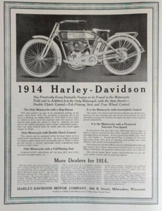 Harley-Davidson 1914 motocicleta original 11x14 página completa anuncio solo uno en eBay - Imagen 1 de 1