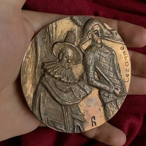 Antique Paul Cezanne Impressionist Painter French Paris Clown Art Bronze Medal - Picture 1 of 4