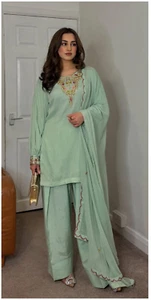 Damen Kleid Pakistanisch Salwar Kameez Fertiganzüge Indisch Hochzeit Party 3-teilig - Bild 1 von 5
