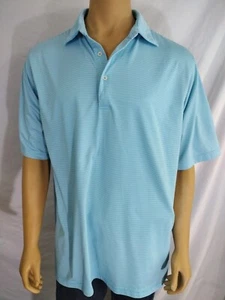 DONALD ROSS Bright Blue GOLF POLO SHIRT SS Mens Large Polyester Coral Ridge GC - Picture 1 of 8