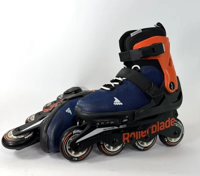 Rollerblade Microblade Kids Adjustable Sizing 5-8 Inline Skate - Blue/Orange - Image 1 of 4