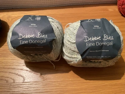 2 balls x 100g Debbie Bliss Fine Donegal Tweed in Light Blue Green ( Moy?) 54024 - Image 1 of 4