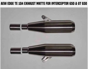 "AEW TE104 EDGE MATTE EXHAUST" FIT FOR ROYAL ENFIELD INTERCEPTOR 650 & GT 650 - Picture 1 of 9