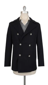 Kiton Dark Blue Wool Solid Coat - 34/44 - (KT37244) - Picture 1 of 4