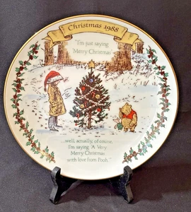 Vintage Christmas 1988 Classic Winnie The Pooh Disney Collectors Plate Willitt's - Picture 1 of 5
