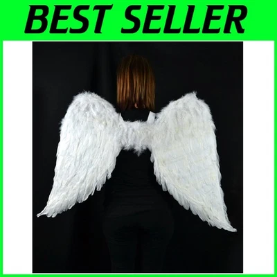 43" White Feather Angel Wings with Elastic Straps - Image 1 of 3