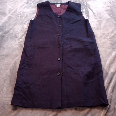 Vestido Jersey Sag Harbor Vintage Años 90 10 Azul Marino Lana Grunge Academia Bolsillos Foto 1 de 4