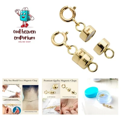 Lightweight 14K Gold Magnetic Jewelry Clasps - Perfect for Travel & Everyday Use - Image 1 of 4