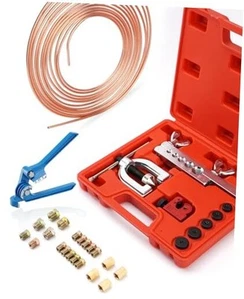 25 ft 3/16" Copper Coated Brake Line Kit +Tube Bender (Includes 16 Fittings - Picture 1 of 7