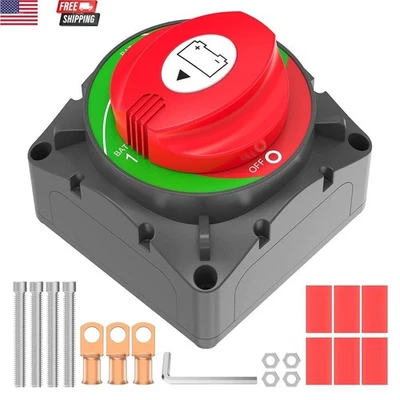 Interruptor de desconexión de batería, 1-2-Ambos-Apagado Interruptor de batería de alta corriente 600A 12-48V Foto 1 de 4