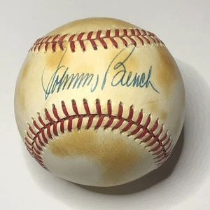 Johnny Bench Firmado Liga Nacional de Béisbol AUTO Rojos Salón de la fama Descolorido - Imagen 1 de 6