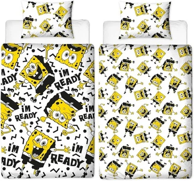 Spongebob Squarepants Single Duvet Cover - Reversible Two Sided Dash Design - Image 1 of 3