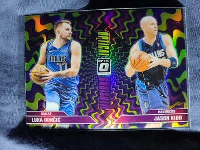 Luka Doncic/Jason Kidd 2024-25 Donruss Optic Optical Illusions Holo #1 Mavericks Foto 1 de 2