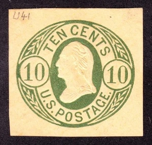 US U41 10c Washington Cut Square Mint VF SCV $47.50 - Picture 1 of 2