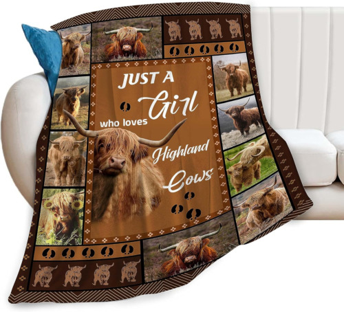 Highland Cow Throw Blanket Highland Cattle Blanket Gifts for Women Adults Ultra