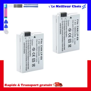 2x Batterie LP-E8 LPE8 pour Canon EOS 550D, 600D, 650D, Rebel T2i T3i 1800mah - Picture 1 of 8