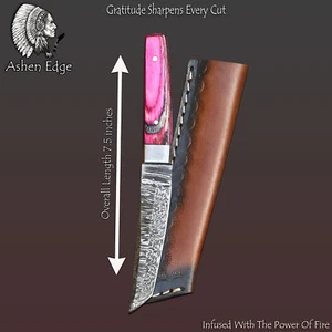 Ashen Edge Custom Twist Damascus Tanto Knife Hard Wood Razor Sharp Steel Bolster - Picture 1 of 6