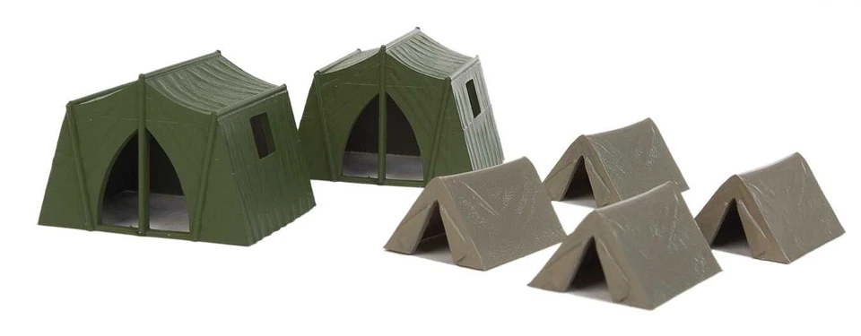 4165 Walthers SceneMaster 6 Camping Tents 2 Large 4 Small HO 1/87 Scale
