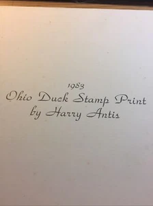 Harry Antis, 1983 Ohio Duck Print, Mint Print,531/1350, Folder, No Stamp - Picture 1 of 12