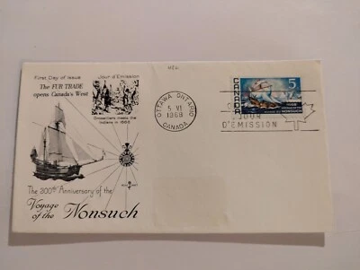 Vintage FDC First Day Cover 300th Ann Voyage Of The Nonsuch Ship Canada 1968 - Image 1 of 2