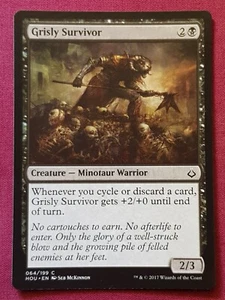 Magic The Gathering HOUR OF DEVASTATION GRISLY SURVIVOR black card MTG - Picture 1 of 2