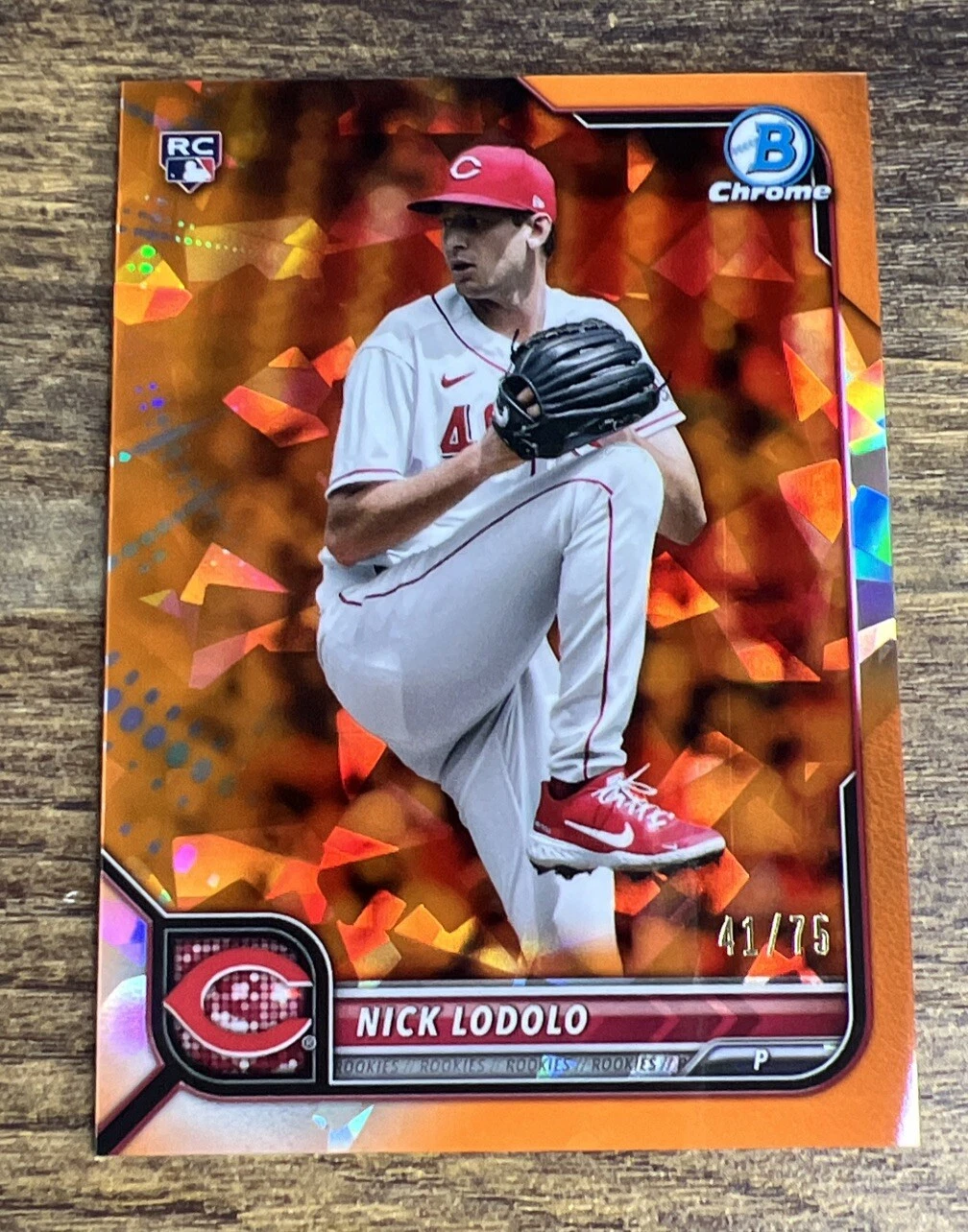 2022 Bowman Chrome Sapphire #27 Nick Lodolo orange /75 RC Reds