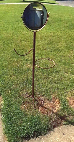 VINTAGE ANTIQUE WROUGHT IRON HALL TREE COAT HAT STAND!! LOCAL PICKUP ONLY!! Cover