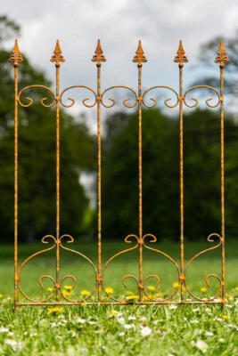 Beetzaun / Steckzaun H: 92cm Rost Rankzaun Beeteinfassung Dekozaun aus Metall - Bild 1 von 4