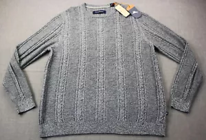 Tommy Bahama Swordfish Marled Sands Men Bering Blue Silk Crewneck Sweater L $148 - Picture 1 of 5