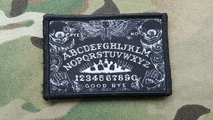 Black Ouija Board 2x3 Goth Military Morale Patch Hook Backing - Bild 1 von 2