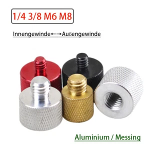 Aluminum 3/8 1/4 M6 M8 Stativ Gewinde Adapter Schraube für Umbaumutter - Picture 1 of 24