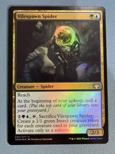 MTG Innistrad: Crimson Vow VILESPAWN SPIDER 250/277 U Foil M/NM - Image 1 of 1