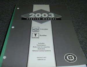 Pontiac Sunfire 2003 transmisión carrocería restricciones manual de reparación de servicio xz - Imagen 1 de 2