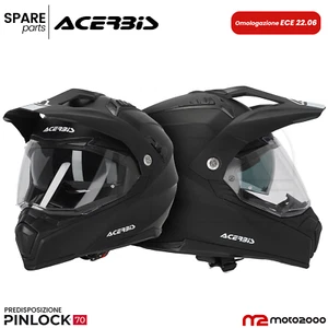 CASCO INTEGRALE 2024 NERO OPACO ACERBIS FLIP OMOLOGATO 22.06 DOPPIA VISIERA MOTO - Foto 1 di 6