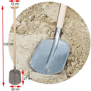 Emsländer Schaufel Stahl poliert Esche Holz Stiel T-Griff Garten Sand Erde Grabe - Bild 1 von 7
