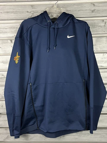 NICE Nike Cleveland Cavaliers Long Sleeve Hoodie Sweatshirt Mens XL Navy Blue Cover