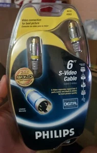 Nuevo Cable Phillips S-Video M62791 Conector Chapado en Oro 24K 6 Pies de Largo - Imagen 1 de 5