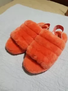 UGG Damen Fluff Yeah Slide Slipper 1095119 Hibiskus Pink Größe 7 - Bild 1 von 5