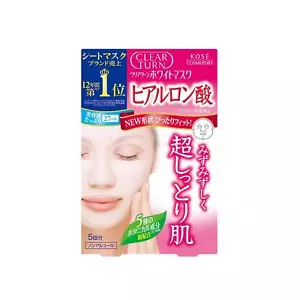 Made in JAPAN KOSE Clear turn white mask Hyaluronic acid 5 Sheets - Picture 1 of 1