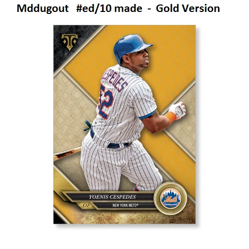 Yoenis Cespedes #40 NY Mets #ed/10 made Gold 5X7 - 2017 TOPPS TRIPLE THREADS - Image 1 of 1