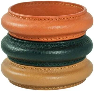 PULSERA BRAZALETE CUERO, ELIGE: NEGRO, CAMELLO O NARANJA - Imagen 1 de 7