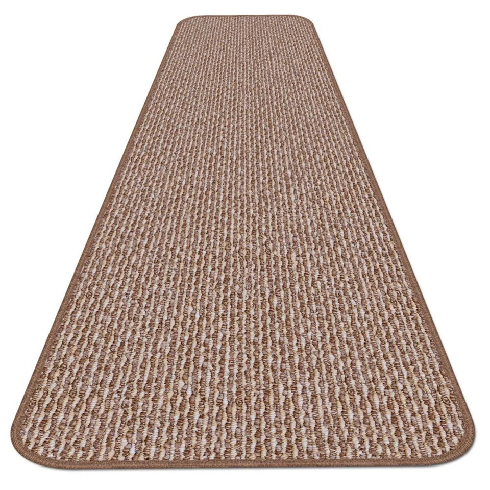 12 FT X 27 in Skid-resistant Carpet Runner Praline Brown Hall Area Rug Floor Mat