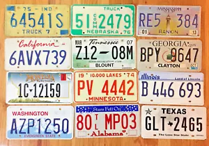 Starter Pack of 12 License Plates from 12 Different States In Good Condition - Picture 1 of 1