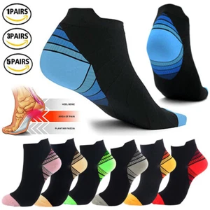 5Pairs Sports Ankle Brace Compression Sleeves Plantar Pain Relief Fasciitis Sock - Picture 1 of 73