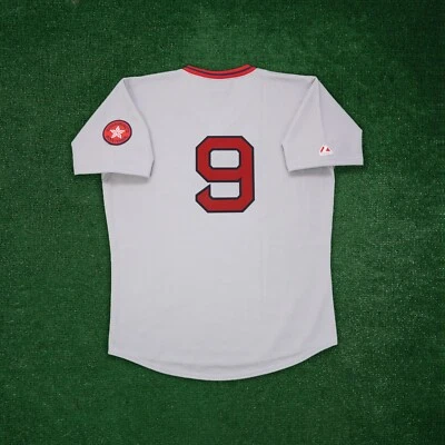 Ted Williams 1976 年波士顿红袜队 Cooperstown Home Road 复古球衣 — 第 1/2 张图片