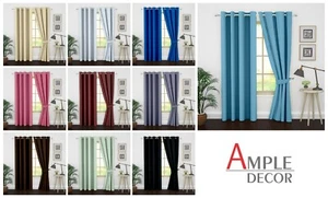 Ample Decor 2 Panel Blackout Curtain (46" X 63"/84"/95") Polyester Sun Blocking - Picture 1 of 61