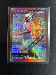 1996 Topps Finest Steve McNair Refractor w/ Coating #22 Houston Oilers TN Titans