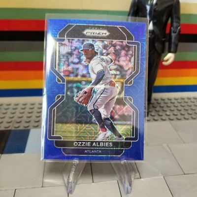 2022 Panini Prizm Ozzie Albies #19 Blue Mojo Prizm Parallel /199 Atlanta Braves - Image 1 of 2